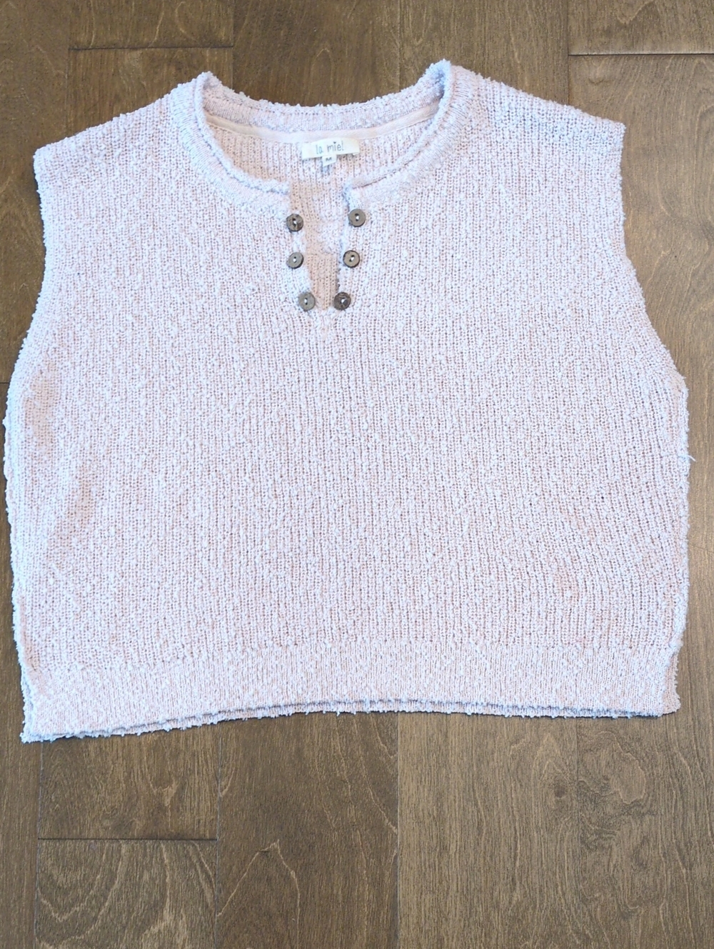 Knit Tank Top - Light Blush By LA MIEL- Size Medium
